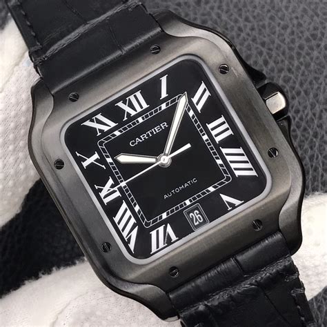 cartier santos black replica|cartier santos counterfeit.